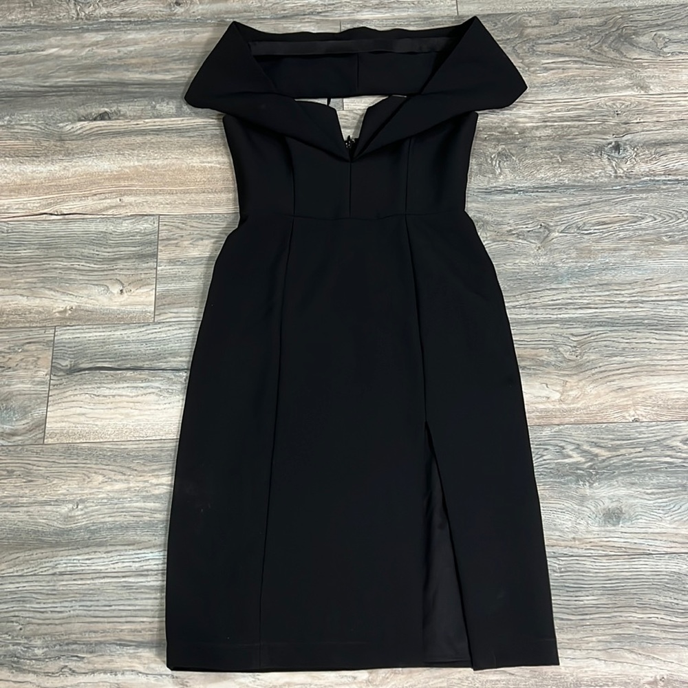 BCBGMaxaria off the shoulder slit dress Marquise